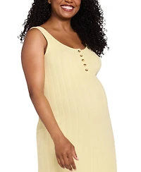 Motherhood Maternity Sleeveless Nursing Henley Midi Dress