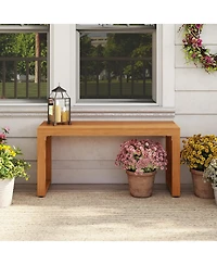 Gymax 36 Inch Patio Bench All-Slat Acacia Wood Loveseat for 2 People 800 lbs Capacity