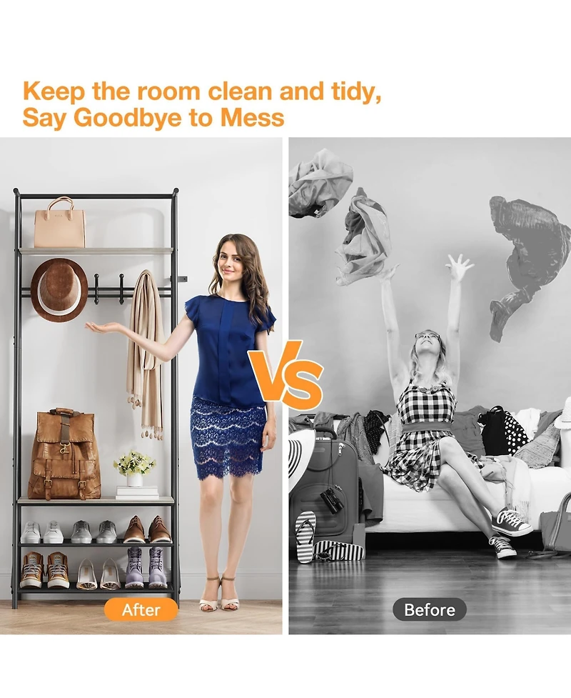 gaomon Metal & Mdf 60cm Hall Tree