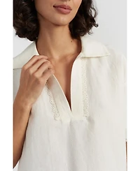 Chinti & Parker Women's Linen-Blend Scallop Tunic Dress