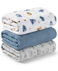 KeaBabies 3-Pack Lyra Muslin Swaddle Blankets for Newborns, Large Cotton Nursery Baby Blankets, Soft & Breathable