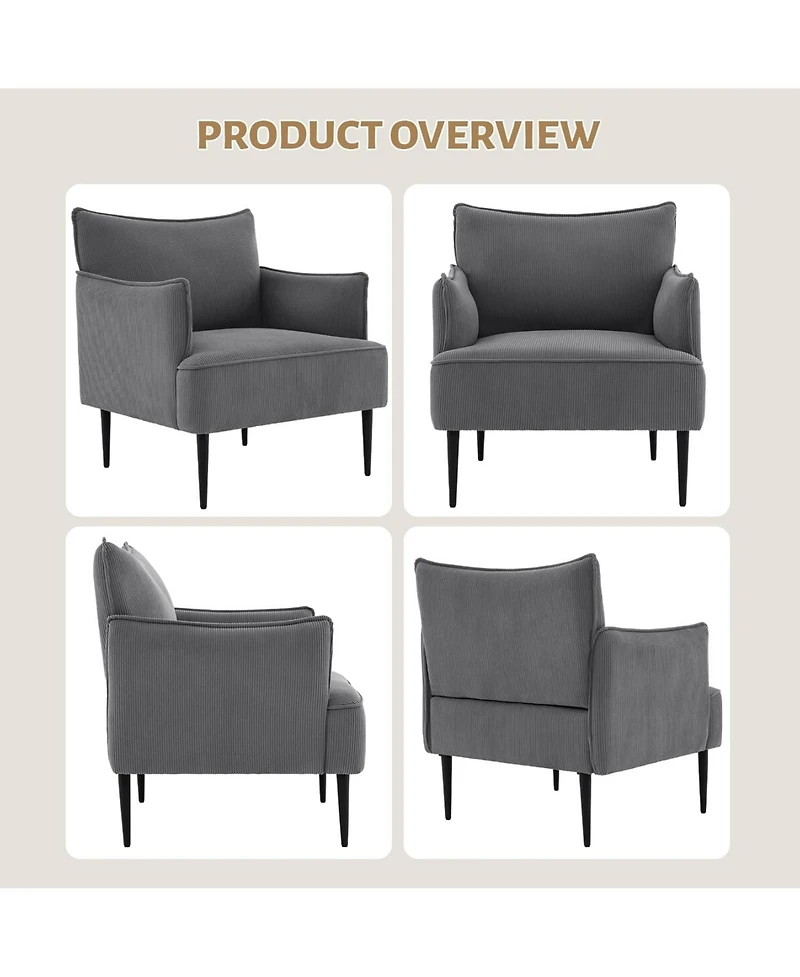 gaomon Accent Chairs for Living Room, Modern Wingback Lounge Chair