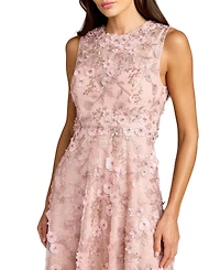 Mac Duggal Women's Floral Embroidered High Neck Midi Dress