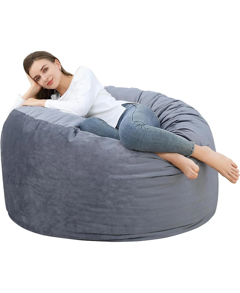 gaomon Bean Bag Chairs with Cover, 4FT Adult Bean Bag Sofa Giant Beanbag Chair with Filling