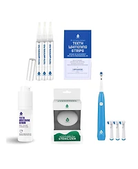 Pursonic Ultimate Smile Brightening Kit: Rotary Electric Toothbrush, Uv Sterilizer, V34 Serum, Whitening Strips, & Pens