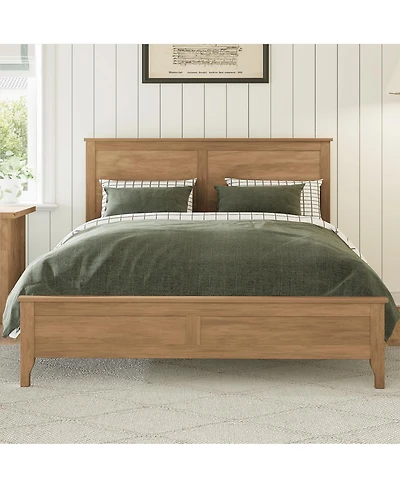 Streamdale Furniture Modern Solid Wood Queen Platform Bed with Slats Support, Seadrift