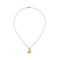 Curata Jewelry Solid 18k Italian 18" Abstract Polished Puffed Teardrop Necklace