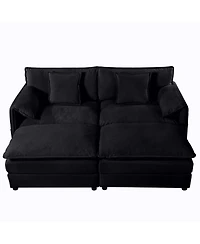 Boyel Living 4 Piece Fabric Deep Seat Modular Sectional Sofa Set