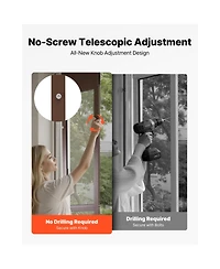 Aostirmotor Adjustable Sliding Glass Pet Door for Renters, Aluminum Alloy Frame with Lock & Flap