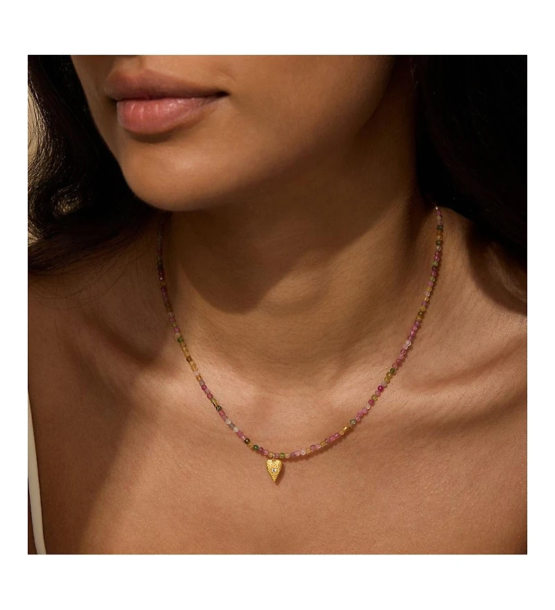 Satya Jewelry Aligned with Love Tourmaline Heart Choker Necklace