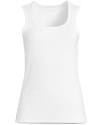 Lands' End Plus Micro Rib Square Neck Tank