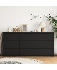 Streamdale Furniture 9-Drawer Wood Dresser - Modern Storage Chest for Any Room
