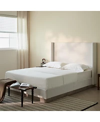 Streamdale Furniture Textured Canvas Wingback Platform Bed