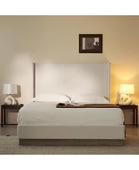 Streamdale Furniture Textured Canvas Wingback Platform Bed