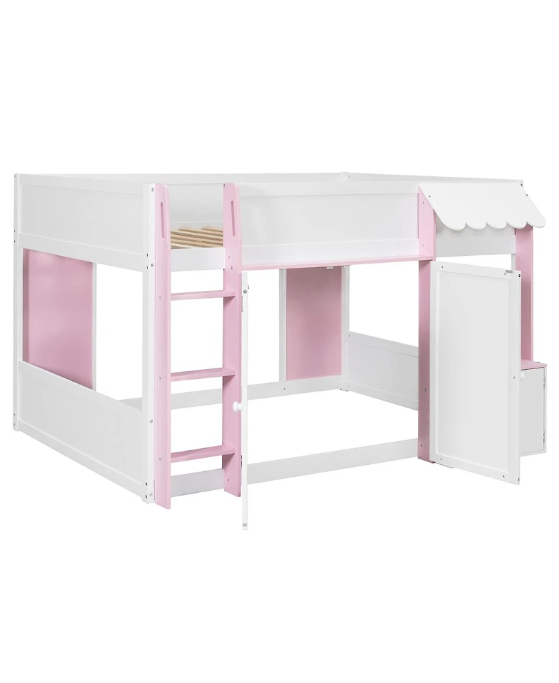 Streamdale Furniture Full Loft House Bed with Playhouse & Storage