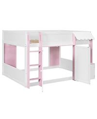 Streamdale Furniture Full Loft House Bed with Playhouse & Storage