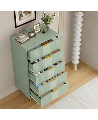 Gaomon Fluted Dresser for Bedroom with 5 Drawers Tall Modern Chest of Drawers with Metal Handle