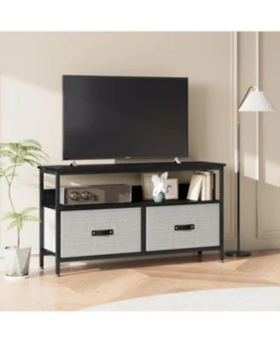 Gaomon Rustic Modern Tv Stand With Fabric Drawers Dresser Style Entertainment Center For Living Room Bedroom