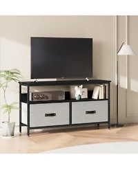 Gaomon Rustic Modern Tv Stand With Fabric Drawers Dresser Style Entertainment Center For Living Room Bedroom