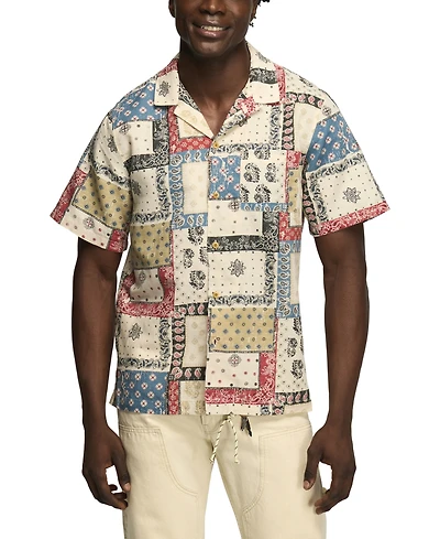 Lucky Brand Men's Short-Sleeve Printed Camp Collar Shirt