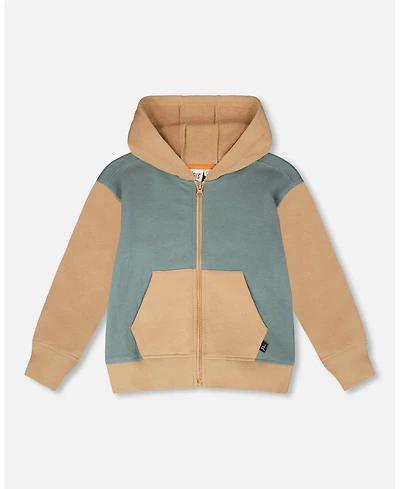 Deux par Baby Boys Hooded French Terry Cardigan