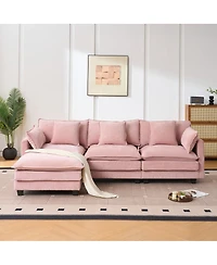 Streamdale Furniture 3-seat combo sofa with storage ottoman, upholstered sectional couch.