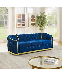 Streamdale Furniture Mid Century Modern Chesterfield Sofa, Luxury Velvet