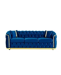 Streamdale Furniture Mid Century Modern Chesterfield Sofa, Luxury Velvet