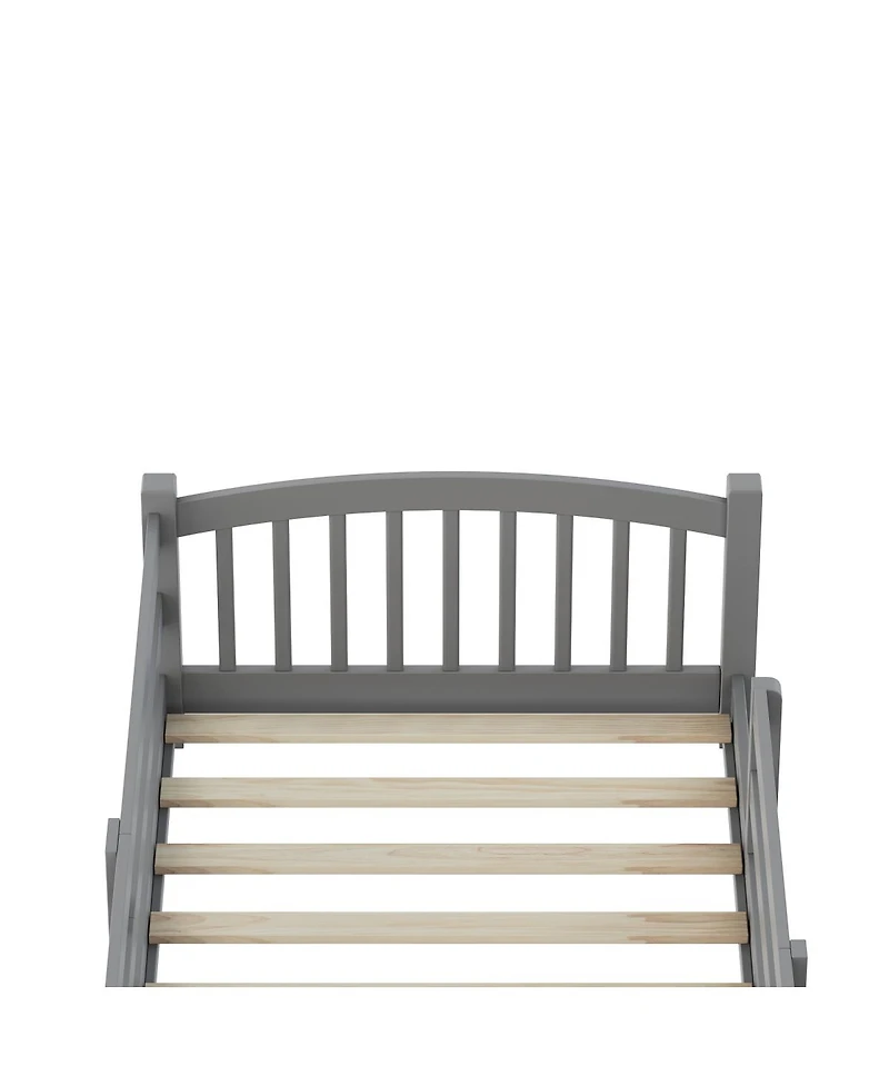 Streamdale Furniture Montessori Floor Bed with Slats, Guardrails, and Fence