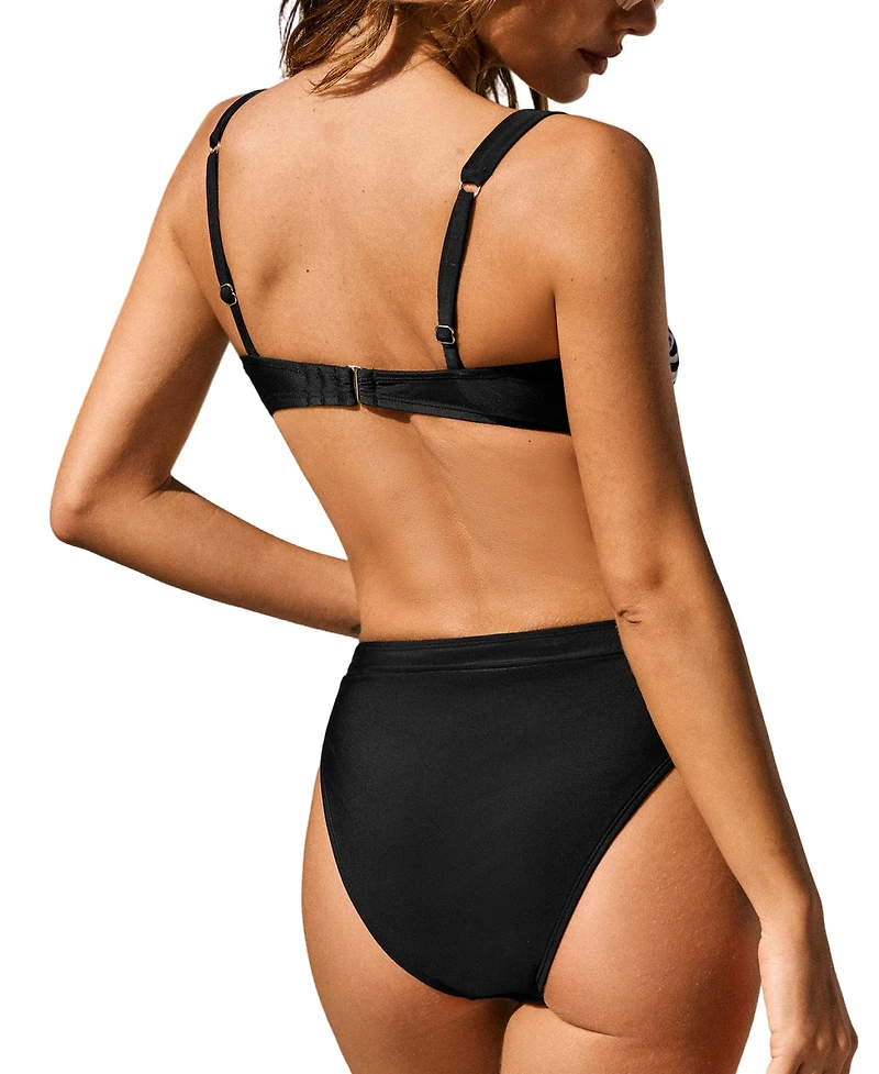 Cupshe Women's V-Neck Adjustable Strap Bikini Set