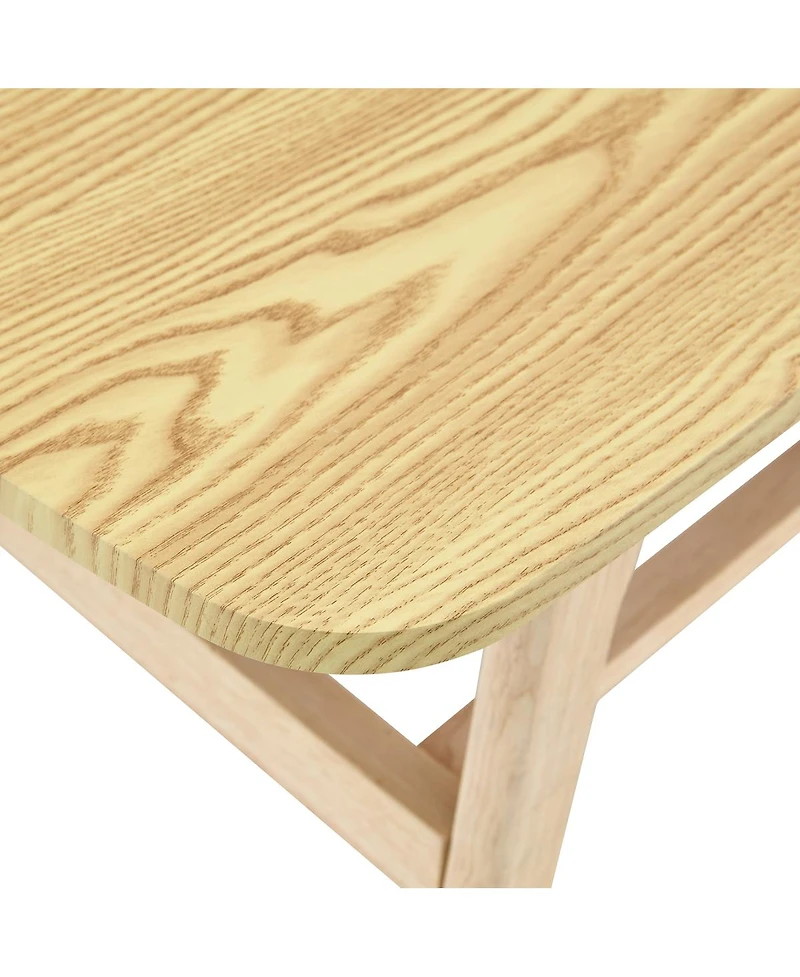 Streamdale Furniture Solid Wood 2-Tier Coffee Table with Storage Shelf