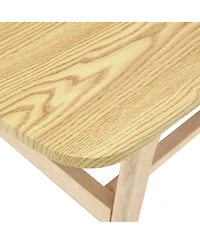 Streamdale Furniture Solid Wood 2-Tier Coffee Table with Storage Shelf