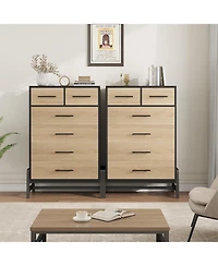gaomon 4+2 Dresser for Bedroom, 46.6 in Tall Dresser, Tall Drawer with Storage Freestanding, Wooden Closet Storage Chest for Living Room