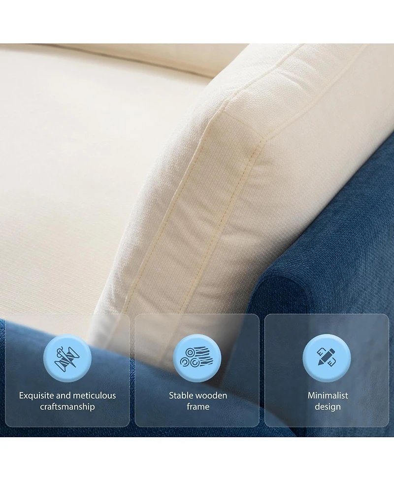 Streamdale Furniture Oversized Chenille Sofa Chair, Wide Seat Accent Chair, Modern Upholstered Armchair