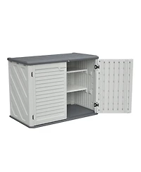 Streamdale Furniture Horizontal Storage Shed with Removable Shelf, Large Lockable Outdoor Cabinet