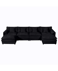 Boyel Living Modular Sectional Sofa, Oversized Deep Seat U Shaped Couch Set, -Seater Comfy Cloud Couches with Movable Ottomans