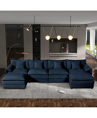 Boyel Living Modular Sectional Sofa, Oversized Deep Seat U Shaped Couch Set, -Seater Comfy Cloud Couches with Movable Ottomans