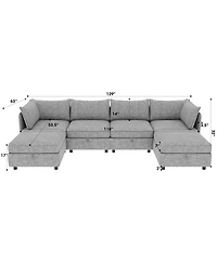 Streamdale Furniture Modular Sectional Sofa with Storage and Sleeper Function
