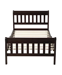 Streamdale Furniture Streamdale Wood Platform Bed Sleigh Bed Frame with Headboard/Footboard