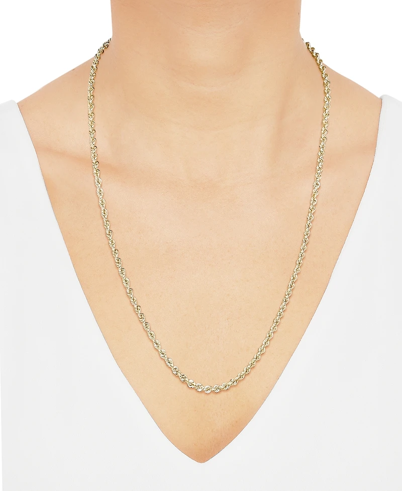 Macy's Hollow Rope Chain Necklace in 14k Yellow Gold