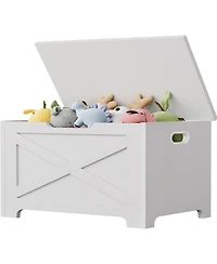 gaomon 23.6" Wooden Storage Chest, Storage Bench with Safety Hinge for Entryway & Living Room.