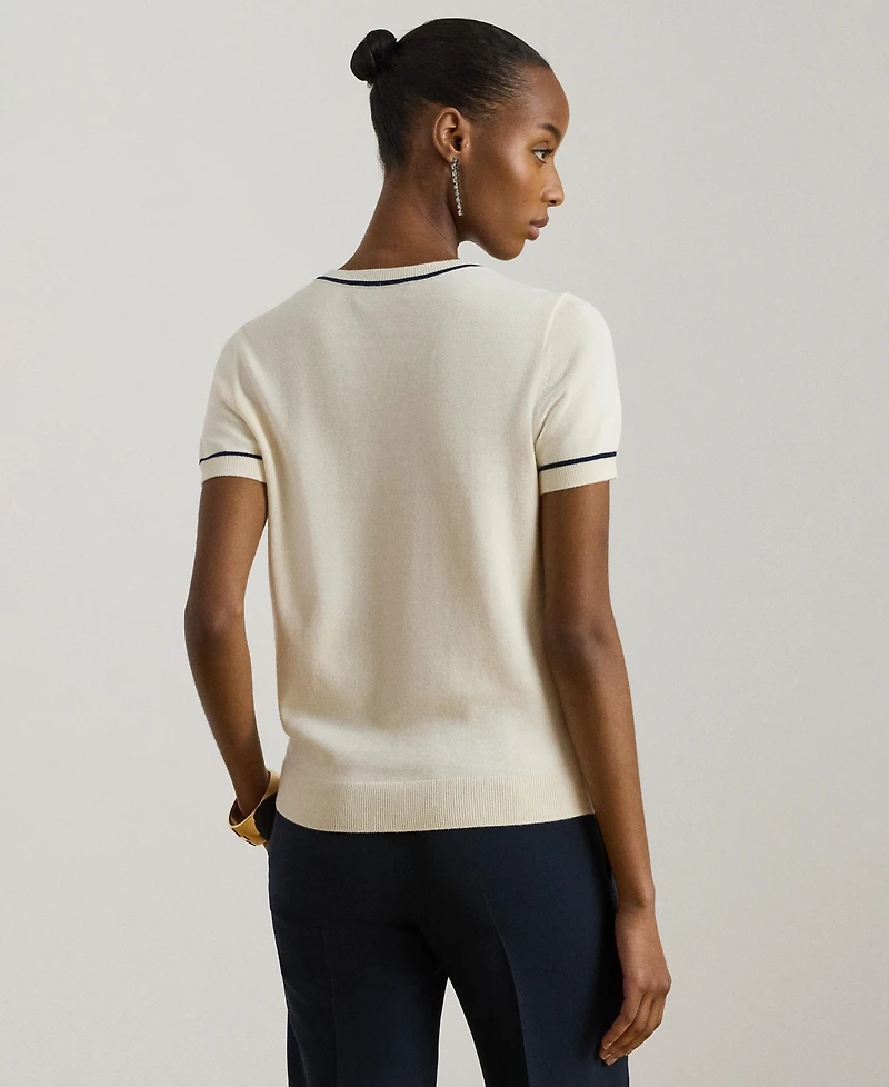 Lauren Ralph Women's Crewneck Short-Sleeve Sweater Top
