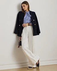 Lauren Ralph Women's Tie-Neck Balloon-Sleeve Shirt