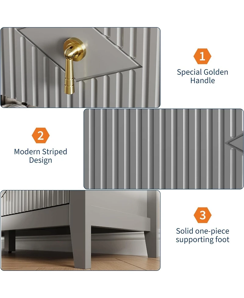 gaomon Wide 7 Drawer Wooden Dresser with Metal Handles Bedroom Storage Cabinet