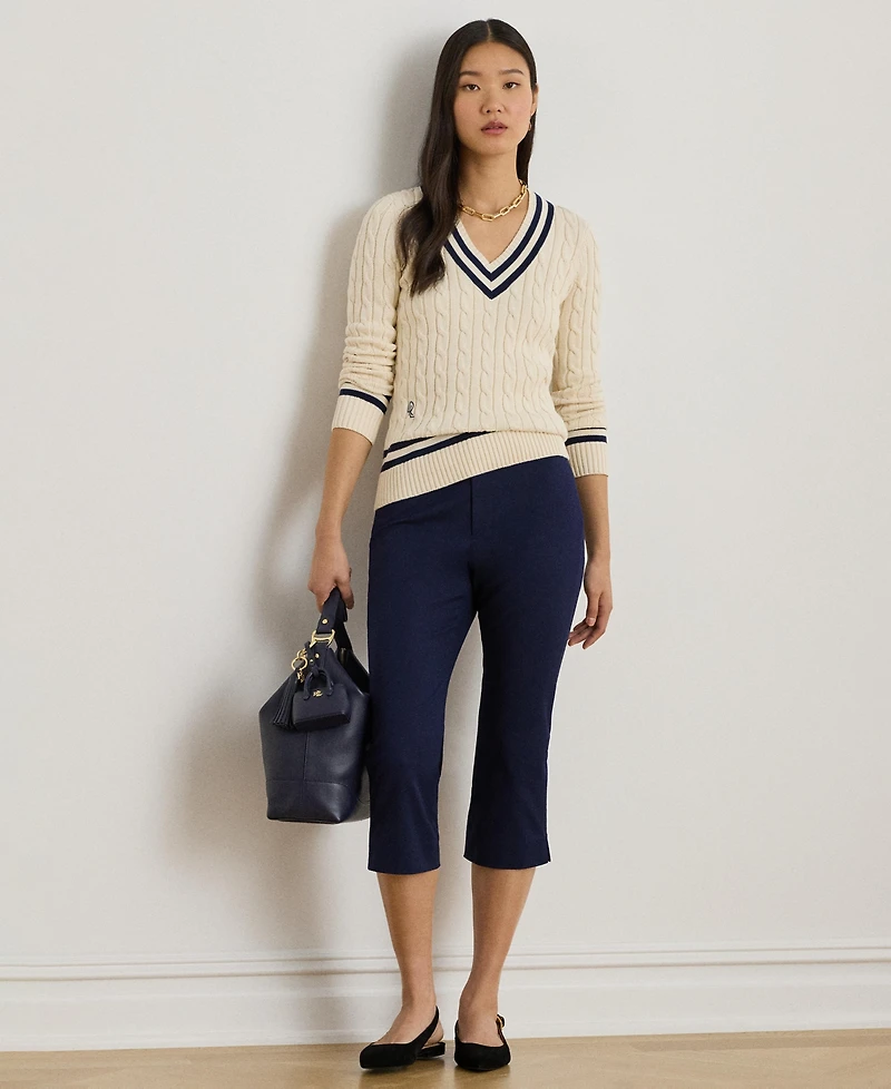 Lauren Ralph Women's V-Neck Long-Sleeve Sweater