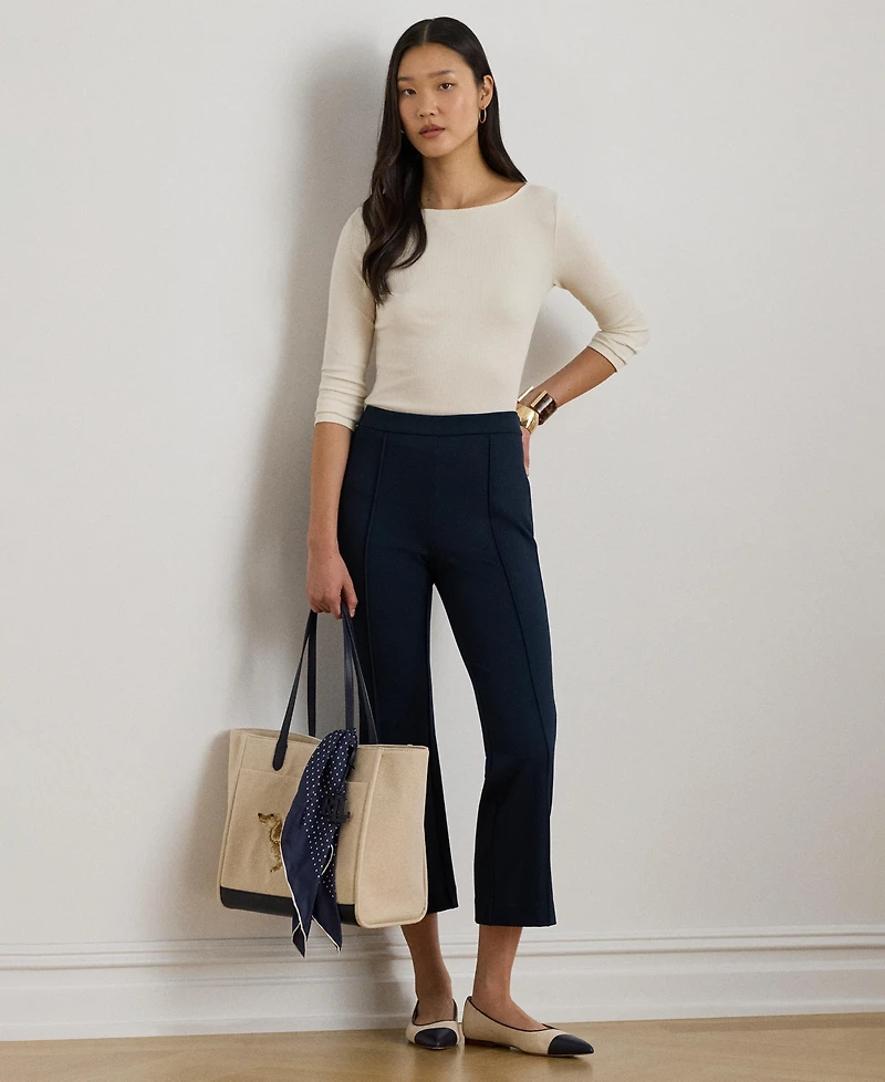 Lauren Ralph Women's Slim Fit Boat Neck Top