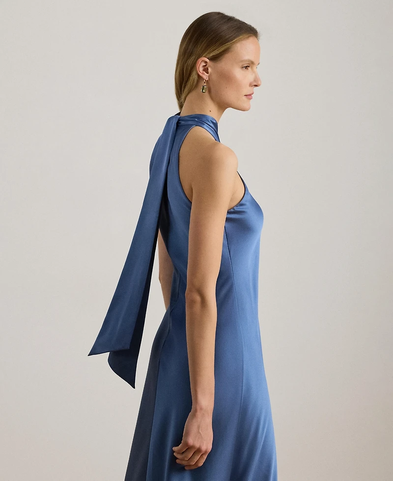 Lauren Ralph Women's Prasetijo Sleeveless Halter Neck Dress