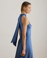 Lauren Ralph Women's Prasetijo Sleeveless Halter Neck Dress