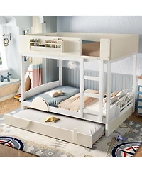 Streamdale Furniture Full Bunk Bed with Trundle and Storage