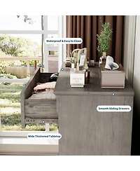 gaomon Farmhouse Drawer Dresser for Bedroom, Tall Chest of Drawers with Metal Handles, Rustic Wooden Dresser Tv Stand, for Living Room